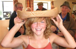 Steve's Grand daughter Tanya models his winning bowl